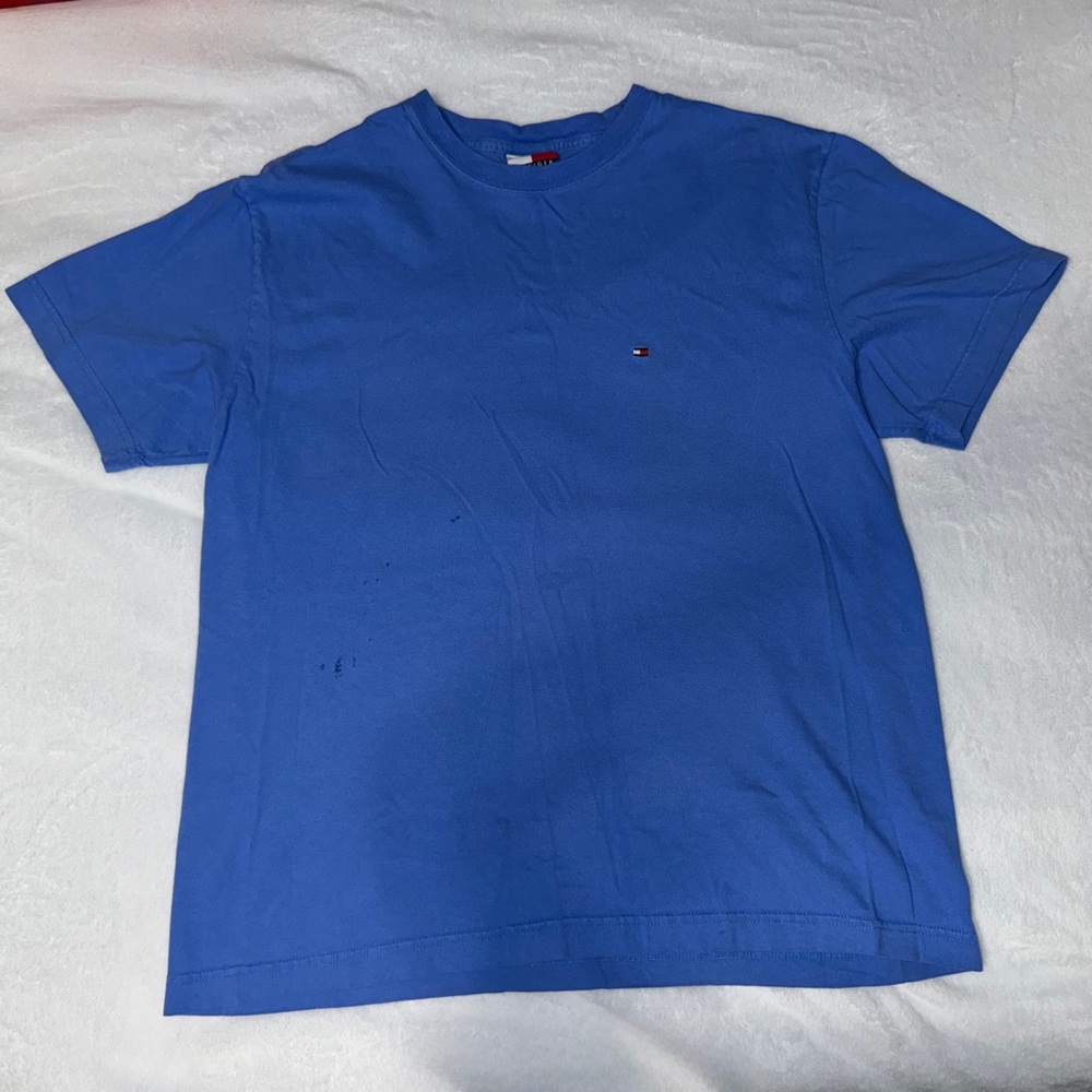 VINTAGE 2006 Tommy Hilfiger steel blue cotton tee Size M minor marks on front